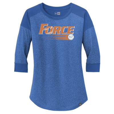 New Era Ladies 3/4 Sleeve Raglan Tee - Orange Logo Thumbnail