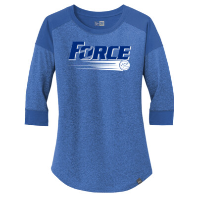 New Era Ladies 3/4 Sleeve Raglan Tee - Royal Logo Thumbnail