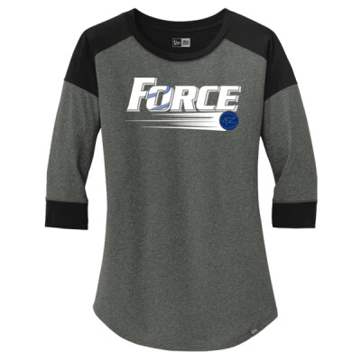 New Era Ladies 3/4 Sleeve Raglan Tee - White Logo Thumbnail