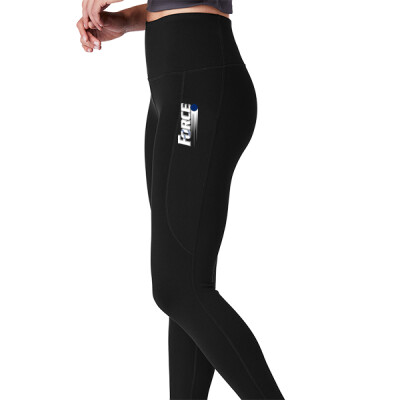 High Rise Leggings w/ Pocket - White Logo Thumbnail