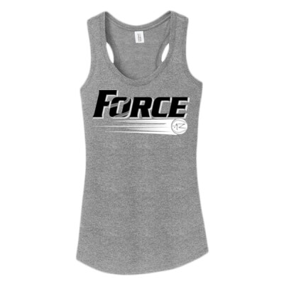 Ladies District Triblend Racerback Tank - Black Logo Thumbnail