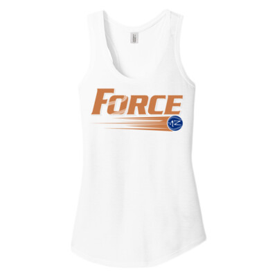 Ladies District Triblend Racerback Tank - Orange/Royal Logo Thumbnail