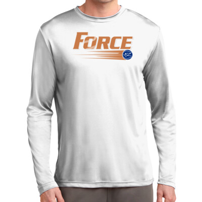Adult Unisex Long Sleeve Drifit Performance Tee - Orange/Royal Logo Thumbnail