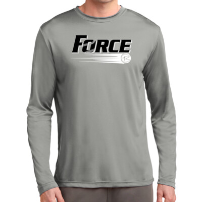 Adult Unisex Long Sleeve Drifit Performance Tee - Black Logo Thumbnail