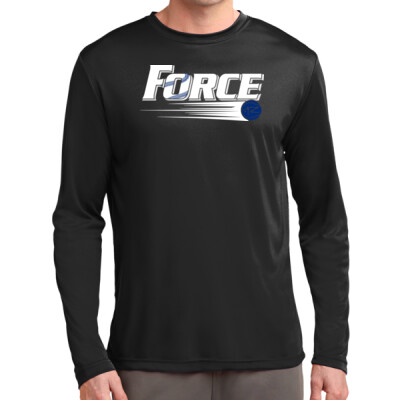 Adult Unisex Long Sleeve Drifit Performance Tee - White Logo Thumbnail