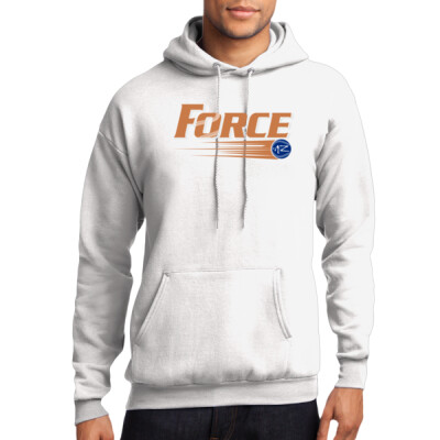 Adult Unisex Fleece Hoodie - Orange/Royal Logo Thumbnail