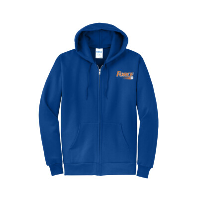 Adult Unisex Fleece Full Zip Hoodie - Orange Logo Thumbnail