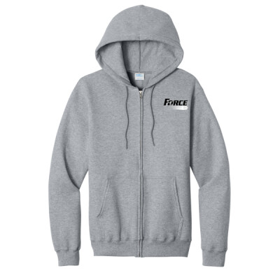 Adult Unisex Fleece Full Zip Hoodie - Black Logo Thumbnail