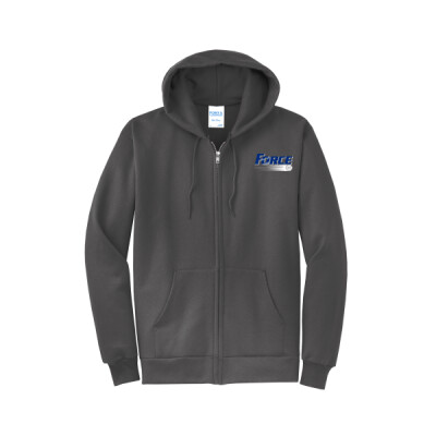 Adult Unisex Fleece Full Zip Hoodie - Royal Logo Thumbnail